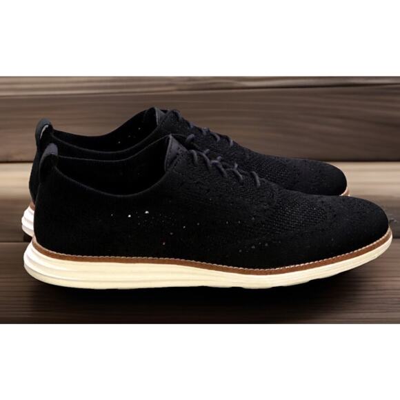 Cole Haan Grand OS Black Stitchlite Wingtip Oxford Shoes Mens Size 14 Fast Ship main image 5